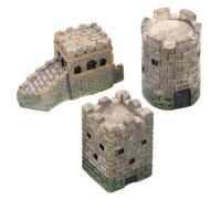 DOITOOL 3 Pezzi Miniatura Paesaggio in Resina Torre Rotonda e Bastione, Decorazione Resistente per Tavoli di Sabbia e Design Paesaggistico