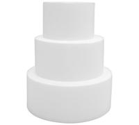 DOITOOL 3 Pezzi Modello di Torta in Schiuma Bianco Riutilizzabile, Facile da Pulire, per Esposizioni Vetrina e Feste, Stampo per Torte Decorazioni Compatte