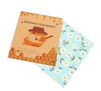 DOITOOL 3 Pezzi Pellicola in Cotone Cera D'api Riutilizzabile per Conservare Alimenti Freschi, Antideformazione, per Imballaggio Sostenibile e Uso Quotidiano