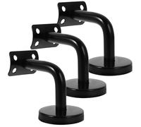 DOITOOL 3 Pezzi Supporto Corrimano Staffa Corrimano in Acciaio Inossidabile Nero, Supporto a Parete Solido, per Scala e Lavatoio, Migliora Stabilità e Riduce Rischio di Scivolate