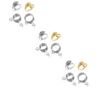 DOITOOL 3 Set Connettore del Cavo delle Dita Principiante Filato all'Uncinetto Dito Anello Guidafilo per Uncinetto Anelli per Maglieria per Filato Acciaio Inossidabile 4 Pezzi * 3