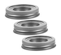 DOITOOL 3 Set Inserti in Acciaio Resistente per Coperchi Vasetti Canning Portacandele Moderni per Esterni e Interni Copertura Protettiva per Candele con Spegnimento Rapido e Sicuro per