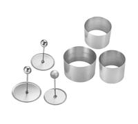 DOITOOL 3 set Stampi Rotondi in Acciaio Resistente per Sushi e Palline di Riso Antiaderenti e Facili da Pulire con Pressino per Tiramisù e Dolci Fatti in Casa Utensile Versatile per