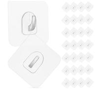 DOITOOL 30 pezzi Ganci Adesivi Trasparenti Quadrati per Parete Autoadesivi Rimovibili Senza Residui Ganci Resistenti per Cucina Bagno Camera Ufficio