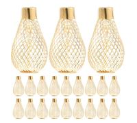 DOITOOL 30 pezzi Mini Lampadina Paralume a Forma di Gabbia di Filo Metallico Copri Lampadina Paralume Pendente in Metallo per Luci Natalizie a Catena Dorata