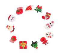 DOITOOL 30 Pezzi Set di Decorazioni Natalizie Fai-da-te in Plastica senza Magnete e Colla per Frigorifero e Cover Cellulare, Accessori la Vigilia di Natale Stili multipli
