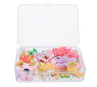 DOITOOL 30 puntine da disegno a forma di fiore di pesco: graziose puntine da disegno a forma di fiore per segnare bacheche, ufficio, scuola, mappe - decorative, forniture per scrapbooking