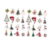 DOITOOL 32 Pezzi Pendenti Natalizi in Lega per Fai da Te Charms per Collane e Portachiavi Decorazioni Appendere Albero Natale Resistente