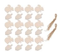 DOITOOL 36 Pezzi Decorazioni Natalizie in Legno Beige a Forma di Scoiattolo e Ghianda, Multifunzione Design Rustico per Decorazioni Fai-da-te in Stile Country