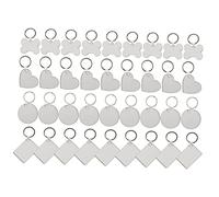 DOITOOL 36 Pezzi Portachiavi Doppio Lato per Sublimazione Kit Diy per Personalizzazione con Trasferimento Calore per Creazioni Artigianali e Regali Unici