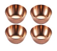 DOITOOL 4 ciotole rotonde per salsa in acciaio inossidabile, per sushi, per sushi, per salsa di sushi, per condimenti, piattino, mini piatto per antipasto (oro rosa, 3,14 x 7,14 x 0,9 x 0,9 cm)