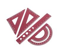 DOITOOL 4 pezzi Alluminio Righello Dritto Triangolo Goniometro e Righello per Architetti e Ingegneri Geometrici per Scuola e Ufficio Resistente e Portatile