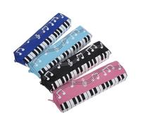 DOITOOL 4 Pezzi Astuccio per penne quadrato per pianoforte astucci a tema musicale astuccio carino marcatori marcatore custodia per matite astuccio con motivo pianoforte Panno Oxford