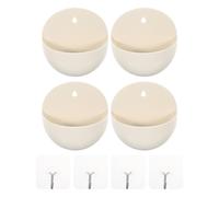 DOITOOL 4 Pezzi Contenitore Bianco in Plastica da Appendere per Parete, Fioriera per Piante da Giardino e Balcone, Porta Fiori Sospeso Multifunzione