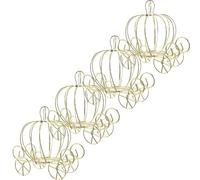 DOITOOL 4 Pezzi Contenitore Dolci Carretto Zucca in Metallo Oro Halloween | Espositore per Caramelle, Presentazione Decorativa, Stile Creativo, per Shower e Attività Creative