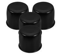 DOITOOL 4 Pezzi Coprimozzo in Metallo Nero da 108mm per Ruote Rimorchio, Facile Installazione e Compatibilità, per Modifiche Cerchi in Acciaio
