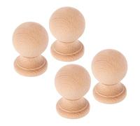 DOITOOL 4 Pezzi Decorative Finials Finial in Legno, 3.15" X 2.36", Beige, Non Verniciati, Facili da Montare, per Pali di Recinzione e Decorazione Esterna del Giardino