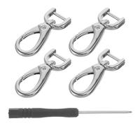 DOITOOL 4 Pezzi Fibbia D-Shaped in Lega di Zinco Regolabile per Borse Ganci Rotanti Resistenti e Leggeri Accessori Multiuso per Sostituzione e Riparazione Borse Argento Brillante