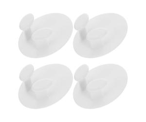 DOITOOL 4 Pezzi Gancio Adesivo a Forma Ellittica, Bianco in Plastica | Supporto Multiuso per Cavo e Spina, per Casa e Prese Vicine, per Inquilini e Ordine Domestico