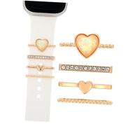 DOITOOL 4 Pezzi Guarda Il Cinturino in Silicone A Forma Di Fascino Per Il Braccialetto Fascino Del Cinturino Dell'orologio Ciondoli D'oro Ciondoli Per Orologi Signore Golden Lega Di Zinco