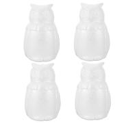 DOITOOL 4 Pezzi Gufo Incompleto Fai da Te in Polistirolo Bianco per Decorazioni Creative per Ragazza Lavoretti Artigianali e Decorazioni Casa