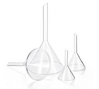 DOITOOL 4 Pezzi Imbuto di Laboratorio in Vetro a Collo lungo Travasi | Vetro Resistente Agli Shock Chimici e Termici, Bordo e Stelo Lucidati a Fuoco, per Piccole Bottiglie