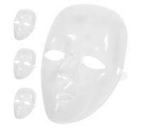 DOITOOL 4 Pezzi Maschera Bianca di Plastica Riutilizzabile per Cosplay e Feste, Maschera da Colorare Versatile per Eventi di Carnevale e Halloween