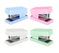 DOITOOL 4 Pezzi Mini Cucitrice da Scrivania per Studenti Portatile e Manuale Cucitrice Cartacea Antiscivolo per Casa Scuola e Ufficio Multifunzione per Appunti Progetti e Documenti