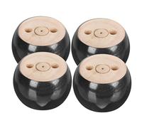 DOITOOL 4 Pezzi Piedi Di Tronchi Di Mobili Conico Piede Gambe Di Sostegno Del Mobile Gambe Dell'armadio Regolabili Piedino Di Fissaggio Per Mobili Supporto Mobilia Nero Di Legno