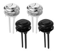 DOITOOL 4 pezzi Pulsante di scarico superiore per serbatoio WC Doppio scarico - Pulsante di da 48 mm - Maniglia universale per WC - Facile da premere per il bagno di casa