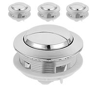 DOITOOL 4 pezzi Pulsanti per Serbatoio Wc Bottone Grande Superficie Elettroplaccata Antiruggine Facili da Premere e Pulire Risparmio Idrico per Bagno