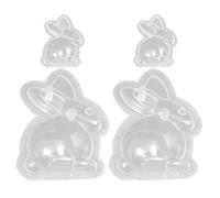 DOITOOL 4 Pezzi Stampo per Cioccolato Facile da Usare in Plastica a Forma di Coniglio e Alta Morbidezza, per Baking di Pasqua per Dolci da Forno in Famiglia
