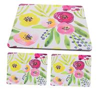 DOITOOL 4 Pezzi Tappetino per Mouse Gomma Set Base Antiscivolo Design Elegante con Illustrazioni Flora per Computer e Laptop Comfort e Stabilità Ogni Situazione