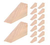 DOITOOL 40 Pezzi Cuneo Fermaporta in Legno, Fermaporta da Pavimento, Triangolare, Beige, 6x2x3 Cm, Design a Strisce Inclinate, per Casa e Bagno