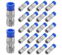 DOITOOL 40 pezzi di estremità per cavi coassiali RG6 - Adattatori di compressione per audio e video domestici - Set di raccordi per cavi coassiali - Adattatore coassiale per sistemi di