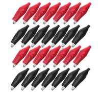 DOITOOL 48 Pezzi Pinze Coccodrillo Isolate Rosso e Nero con Resistenti Clip di Test Elettriche Piccole per Progetti Fai da Te e Riparazioni Auto Protezione Antiscossa