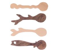 DOITOOL 4pezzi Legno Grezzo Per Intaglio Cucchiai Kit Fai Da Te Blocchi Legno Non Finiti Per Intagliare Adatti Principianti Hobby e Artigianato Creativo