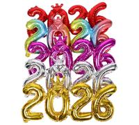 DOITOOL 5 palloncini 2026, decorazioni di Capodanno da 38", articoli per feste di Capodanno, palloncini con numeri in pellicola di alluminio per il conto alla rovescia, accessori per cabine