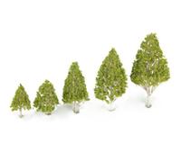 DOITOOL 5 Pezzi Alberelli Decorativi Modello Pioppo in Plastica e Cemento per Paesaggio Modellismo, 5 Dimensioni, per Scrivania e Scenari di Architettura