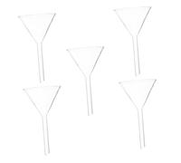 DOITOOL 5 Pezzi Imbuto Triangolare in Vetro da Laboratorio per Chimica Riutilizzabile e Leggero per Alimentazione Liquidi o Solidi