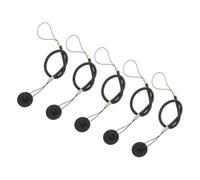 DOITOOL 5 Pezzi Laccetto Retrattile per Penna a Sfera con Ventosa e Molla | Attacco Sicuro, Accesso Rapido, per Matite e Penne a Sfera, in PU Nylon Plastica, Nero
