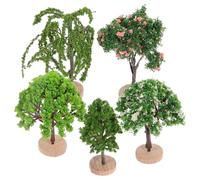 DOITOOL 5 Pezzi Modello di Alberi in Miniatura per Paesaggi Flocking in Plastica, Leggeri e Facili da Trasportare, per Decorazioni Paesaggistiche e Tracciati Ferroviari