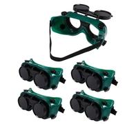 DOITOOL 5 pezzi Occhiali da Saldatura con Lente Protettiva Regolabile Visiera Scura per Protezione Occhi in Saldatura Taglio Molatura e Lavori Elettrici Fascia Elastica Confortevole per