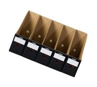 DOITOOL 5 pezzi Portadocumenti in Carta Kraft Scatole Porta File Resistenti e Leggere per Ufficio e Casa Organizer per Documenti Riviste e Certificati Design Compatto con Interno Grigio