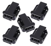 DOITOOL 5 Pezzi Serratura per Armadietto Apertura Push, Chiusura Automatica a Rimbalzo, Materiale Abs Nero, Bordi Arrotondati, per Mobili da Cucina e Camera da Letto