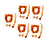 DOITOOL 5 Set Cerchietto per Orecchie Leone con Coda e Decorativo Accessorio per Feste Halloween e Cosplay Costume per Adulti