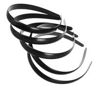 DOITOOL 50 Pezzi Cerchietti per Chioma in Plastica Nera 15mm senza Denti Fascia Semplice e Resistente per Donna e Bambina Accessori per Chioma Quotidiani