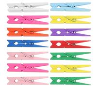 DOITOOL 50 Pezzi Mollette Colorate in Legno Set Pratico e Resistente Multifunzionali Clip Decorative per Foto e Snack per Casa e Scuola