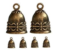 DOITOOL 6 Pezzi Ciondolo del Vento retrò Campane di Ghirlanda Ciondolo Campanello a Vento d'Epoca Mini Campanello Arredamento di Campane Vintage Ottone d'oro