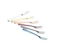 DOITOOL 6 pezzi Forchette da Frutta in Acciaio Resistente Colorate Forchettine da Dessert Riutilizzabili per Antipasti Torte e Feste Design Elegante e Creativo per Bar Casa e Party